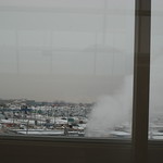 Photo from the moving sidewalk of the snowy grayness of Montreal on Friday morning.